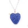 Pendentif Colliers Mode Plaqué Or 5 Couleurs Amour Coeur Pierre De Lave Collier Aromathérapie Huile Essentielle Diffuseur Pour Femmes Dhgarden Dh0Uh