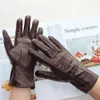 Cinq doigts gants femmes couleur gants en cuir rayé style doublure en velours automne et hiver chaud gants en peau de mouton de haute qualité 231115