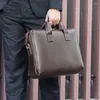 Briefcases Luufan Genuine Leather Men's Business Briefcase 15.6" Laptop Handbag Water Proof Cowhide Male Computer Crossbody Bag Man