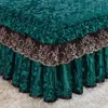 Кровать юбка европейская роскошная сгущающая бархатная плюшевая стеганая стеганая спреда