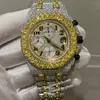 Luxe horloge Top goud stijlen dure Moissanite stenen skelet zilveren horloge TEST heren toon VVS diamanten glanzend automatisch