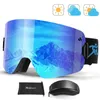 Óculos de esqui óculos de esqui masculino conjunto magnético lente de camadas duplas anti-nevoeiro proteção uv400 otg óculos de neve feminino óculos de esqui snowboard 231115
