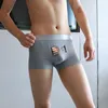 Mutande Boxer da uomo in seta di ghiaccio Slip stampati a cartoni animati divertenti Biancheria intima ultra sottile estiva Moda casual a vita media