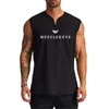 Herren Tanktops Muscleguys Marke Fitnessbekleidung V-Ausschnitt Kompression Ärmelloses Shirt Fitness Herren Top Baumwolle Bodybuilding Top Trainingsweste 230414