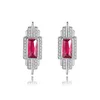 Ruby Studs kolczyki S925 Srebrny kolorowy kamień cyrkon vintage kolczyki Europa Kościelne kolczyki modne Wysok end biżuteria Women Party Walentynki Prezent SPC