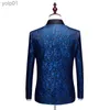 Jaquetas masculinas Homens Moda Slim Fit Terno Jaqueta Skinny Smoking Casual Blazer Floral Jacquard Shl Lapela Venha Festa de Casamento Prom Mens BlazersL231115