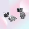 OEVAS Classic 100 925 Sterling Silver Pear Created Gemstone Ear Studs White Gold Earrings Fine Jewelry Whole 2106243345828