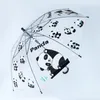 Motif de dessin animé enfants parapluies coupe-vent automatique bâton ouvert parapluies clairs pour la pluie enfants filles garçons