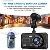 CAR DVRS 4 بوصة DASHCAM DUAL LENS TOUCH SCREEM CARMA HD 1080P CAR DVR الكاميرا الخلفية الأمامية في الفيديو الكاميرا لقيادة السيارة داش كاميرا Q231115