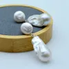 Ohr-Manschetten-Ohrringe für Damen, weiß, übergroß, natürliche Perlen-Design-Ohrringe, Barock-Anhänger, Doppelperlen, Vintage-Perlen-Ohrringe 231115