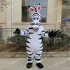 Performance zebra mascote trajes de alta qualidade personagem dos desenhos animados terno terno carnaval adultos tamanho halloween festa de natal carnaval vestido ternos