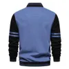 Mens Hoodies Moletons Outono Inverno Qualidade para Homens Casual Cardigan Jaqueta Gola Design Jaquetas de Beisebol 231114