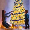 6ft 1000 Branch Automatic Christmas Tree With Pine Cones Premium Artificial PVC Art Navidad Xmas Decoration 211021 ZZ