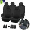 Novo upgrade Black Universal Seat Capas para carro 2+1 Tipo de tampa de assento de carro dividido poliéster de alta qualidade com airbag compatível com o airbag