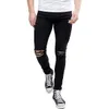 Men s Jeans LONGBIDA Slim Fit Ripped Knee Holes Skinny Distressed and Stretchy Tapered Denim Pants 231113