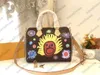 Nano Speedy 16 20 Bag X YK FACES Print Flower Pumpkins Boston Bags Canvas Shoulder Bag Pillow Handbag Designers Crossbody Bags M81168 M81213 M46397 M46575 M46426