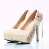 Dress Shoes Gorgeous White AB Rhinestone Women High Heel Party Prom Phoenix Crystal Bridal Wedding Graduation Pumps