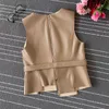 Gilets en cuir Faux Chic pour femmes, Style européen, ceinture véritable, gilet en peau de mouton de haute qualité, C088