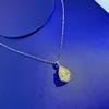 Pendants Spring Qiaoer 925 SERRING 5CT PEU PEU CUT CITRINE SAPHIRE Collier pendentif en pierre de pierre Femme 18K Bijoux plaqué d'or blanc