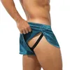 Underpants Sexy Mens Underwear Loose Side Split Boxers Men Homme Panties Boxer Shorts Satin Slik Sleep Bottoms Pajama