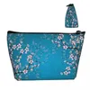 Sacs à cosmétiques printemps plantes japonaises trapézoïdale Portable maquillage sac de rangement quotidien étui pour voyage bijoux de toilette