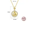 3A Zircon Star Moon Sun s925 Silver Pendant Necklace Jewelry Charm Women Plated 18k Gold Vintage Collar Chain Necklace Women Wedding Party Valentine's Day Gift SPC