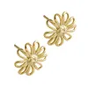 Boucles d'oreilles créoles en argent Sterling 925 véritable, bijoux simples et élégants en forme de fleur de tournesol, bijoux sauvages pour femmes et filles, cadeau