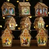 Christmas Decorations 1Pc for Tree LED Light Wood House Cute Hanging Ornaments Holiday Home Decor 231115