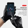 Five Fingers Gloves Men's Cycling Gloves Winter Warm Leather Fleece Waterproof Windproof Touch Screen Bicycle Outdoor Full Finger Bike Ski Mittens 231115