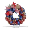 Decorative Flowers Patriotic Wreath For Front Door 4th Of July Independence Day With Flag Red White Decor Memorial Veterans Neutral