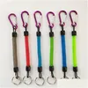 Nyckelringar bärbara fiske lanyards nyckelkedja ring utdragbar vår elastisk rep anti förlorad nyckelring cam carabiner säkert lås slumpmässigt dhdhk