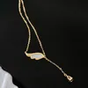 Pendant Necklaces Xxixx Delicate Angel Wing Shell Charm Necklace For Woman With Tassel Chain Clavicle X-102