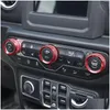 Autres accessoires intérieurs en alliage d'aluminium climatisation anneau décoratif rotatif section B pour Jeep Wrangler Jl accessoires intérieurs Dhosa