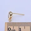 Stud Earrings 10pcs Real Brass 18k Gold Plated Round Crystal Zircon Earring Posts Charms For DIY Studs Making Findings