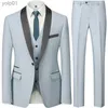 Men's Jackets Men's British Style Slim Suit 3 Piece Set Jacket Vest Pants / Business Gentleman High End Custom Dress Blazers Coat S-6XLL231115