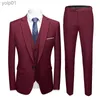 Men's Jackets Men Wedding 2 Pieces Suit 3 Set Blazers Full Luxury Coat Pants Design Latest Vest Business 2022 Slim Fit Jacket TrousersL231115