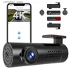 Carro dvr 4K WiFi Car Dash Cam DVR Gravador de vídeo dianteiro e traseiro 2K Mini Dashcam para carro GPS Tracker 24h Monitoramento de estacionamento Controle de aplicativo Q231116