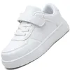 Plate-forme extérieure athlétique en cuir PU respirant baskets pour enfants décontracté enfants chaussures de bébé noir blanc enfant en bas âge filles garçons course Sport 231115