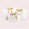 Gift Wrap Present Box For Pajamas Clothes Books Packaging Gold Handle Paper Bags Kraft Bag With Handles 28X9X20Cm Lx1153 Drop Delive Dhdf2