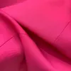 2023 Autumn Hot Pink Solid Color Woolen Blazers Långärmning hackade-Lapel-knappar dubbelbröstade utkläder B3N101756