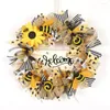 装飾的な花素晴らしいプラスチックハニービーフェスティバルガーランドオーナメント再利用可能なヒマワリの花輪用品