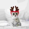 Abbigliamento per cani Decorazioni per costumi per gatti Animali domestici Cappello da Babbo Natale Copricapo Fascia natalizia Peluche Party Fermagli per capelli leggeri Natale