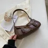 財布のファッションレザーショルダーアームピットバッグ女性用の女性のシンプルな小さなポケットデザイン下脇の下のハンドバッグと財布