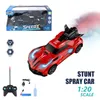 ElectricRC Car 120 Mini RC Car Remote Control Drift Spray Racing med Light Car Toys for Boys Gift 2.4G Kids Fordon Barndagspresenter 231115