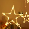 Strängar 2,5m 220V LED Christmas Star Garland gardin Lätt utomhussträng fairy lampa för Xmas Tree Holiday Wedding Year Decorled