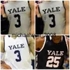 Mich28 Yale College Basketball Jersey Custom 00 Jalen Gabbidon 1 Eze Dike 2 Eric Monroe 5 Azar Swain Men Women Youth Stitched