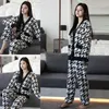 Women's Sleep Lounge 2023 New Sleepwear Women's Winter Loungewear Plush and Thick Pajama Coral Plush V-neck Homewear Warm Large Nightwear Set zln231115