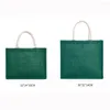 Storage Bags Green Burlap Tote Bag Reusable Shopping Large Capacity Handbags Grocery Eco-friendly Female Cloth Shopper Purse