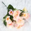Kwiaty dekoracyjne Europejskie pięć wiosennych pąków jedwabiu róża sztuczna kwiat ślub domowy stół i aranżacja
