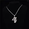 Pendant Necklaces 4PF Cubic Zirconia Micro Paved Four Pockets Full CZ Bling Iced Out Chain Necklace For Men Women Hip Hop Jewelry